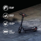 Ninebot E2 Pro E-Scooter - Long-Range Commuter with 10" Tires, Fast Folding & Powerful Headlight for Adults