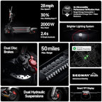 Ninebot E2 Pro E-Scooter - Long-Range Commuter with 10" Tires, Fast Folding & Powerful Headlight for Adults